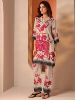 Off White Printed Cotton Blend Cord Set - Style 0798H - Image 3
