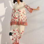 Off White Printed Cotton Cord Set