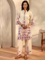 Off White Printed Cotton Blend Cord Set - Style 1473H - Image 2