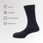 Black Bamboo Comfort Socks - Image 2