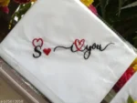Heart Embroidered Cotton Hanky - Image 2