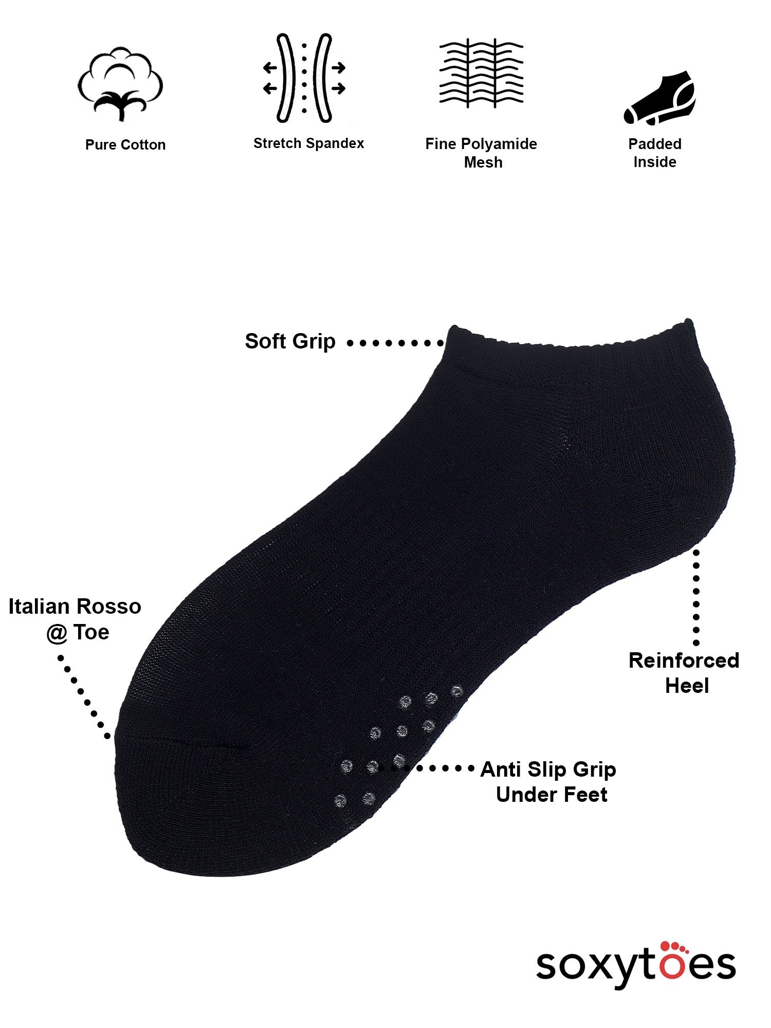 Grippers_b03af09a-25b4-4193-a16d-3d6b976d0274.jpg Grippers Stand Out Box of 4 Low-Cut Socks - Image 1