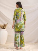 Multicolor Pure Cotton Floral Printed Straight Cord Set - Image 3