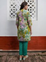 Multi Pure Cotton Floral Printed A-Line Short Kurti - Image 2