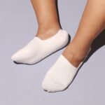White Non-Slip No-Show Socks for Women