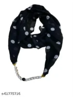 Black Polka Dot Georgette Scarf