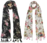 Floral Chiffon Scarf Pack of 2