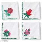 Premium Embroidered Cotton Hanky Pack of 4