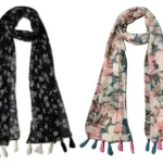 XMSFashion Printed Chiffon Scarf Set of 2