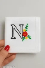 N Alphabet Embroidered Cotton Hanky - Image 2